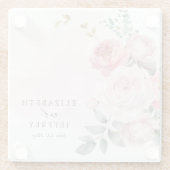 Elegante Boho Summer Blush Blumenhochzeit Glasuntersetzer (Rückseite)