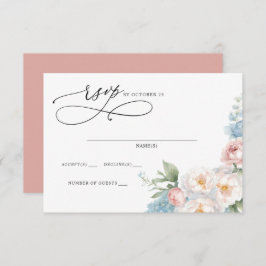Elegante Boho Summer Blush Blumenhochzeit RSVP Karte