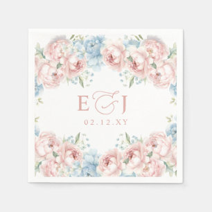 Elegante Boho Summer Blush Blumenhochzeit Serviette