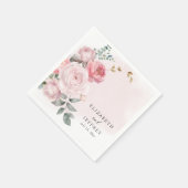 Elegante Boho Summer Blush Blumenhochzeit Serviette (Ecke)