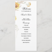 Elegante Boho Sunflowers Doppelseitige Programmkar Programm (Vorderseite)