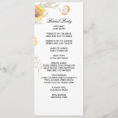 Elegante Boho Sunflowers Doppelseitige Programmkar Programm (Rückseite)