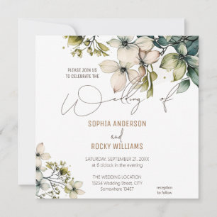 Elegante Boho Süße Wildblumen Florale Hochzeitskar