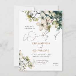 Elegante Boho Süße Wildblumen Florale Hochzeitskar Mitteilungskarte