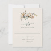 Elegante Boho Vintage botanische Hochzeit RSVP Karte (Vorderseite)