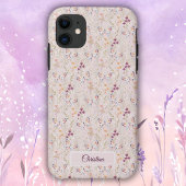 Elegante Boho Wasserfarbe Blume Butterfly Monogram Case-Mate iPhone Hülle
