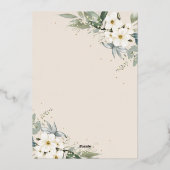 Elegante Boho Watercolor Schwarze Hochzeit Folieneinladung (Rückseite)