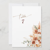 Elegante Boho Wedding Reception Table Card Einladung (Rückseite)