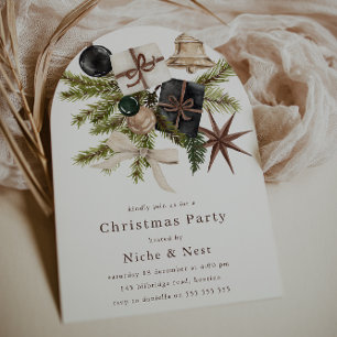 Elegante Boho-Weihnachtsfeier für Unternehmen Einladung