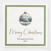 Elegante Boho-Weihnachtsszene Botanisches Dinner Serviette (Vorderseite)