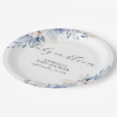 Elegante Boho Wildblume Babydusche Pappteller (Schrägansicht)