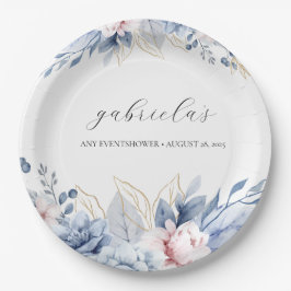 Elegante Boho Wildblume Babydusche Pappteller