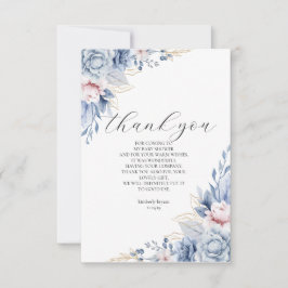 elegante Boho Wildblume Babydusche Vielen Dank Dankeskarte