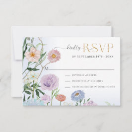 Elegante BOHO Wildblume Floral RSVP Karte
