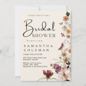 Elegante Boho Wildblume Rustikales Chic Brautparty Einladung (Vorderseite)