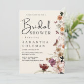 Elegante Boho Wildblume Rustikales Chic Brautparty Einladung (Stehend Vorderseite)