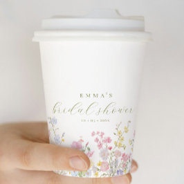 Elegante Boho-Wildblumen-Brautparty Pappbecher