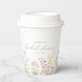 Elegante Boho-Wildblumen-Brautparty Pappbecher (Vorderseite)