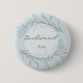 Elegante Boho-Wildblumen-Hochzeit Button (Vorderseite)