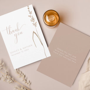 Elegante Boho-Wildblumen-Hochzeit-Dankeskarten Einladung