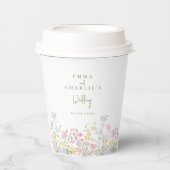 Elegante Boho-Wildblumen-Hochzeit Pappbecher (Vorderseite)