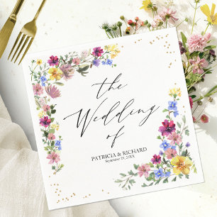 Elegante Boho-Wildblumen-Hochzeit Serviette