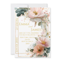 Elegante Boho-Wildblumen-Hochzeitseinladung