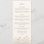 Elegante Boho-Wildblumen-Script-Hochzeit  Menükarte (Vorderseite)