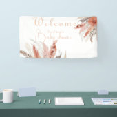 Elegante BohoPampas-Gras-Babydusche Banner (Messe)