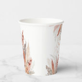 Elegante BohoPampas-Gras-Babydusche Pappbecher (Rechts)