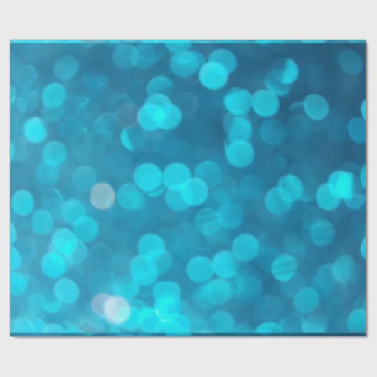 Elegante Bokeh Blue Türkise Circles Light Pattern Geschenkpapier (Flach)