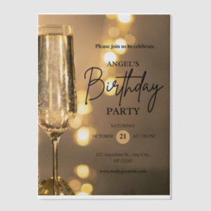 Elegante Bokeh-Geburtstagseinladung mit Vellum-Ove Pergament Einladungen
