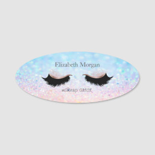 Elegante Bokeh Ombre Faux Wimpern Namensschild