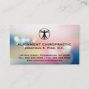 Elegante Bokeh Standardchiropraktik-Visitenkarten Visitenkarte