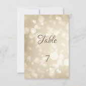 Elegante Bokeh-Tischkarte Einladung (Rückseite)