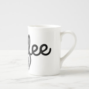 Elegante Bone-China-Kaffeetasse - Minimalistische  Porzellantasse