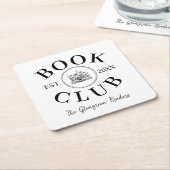 Elegante Book Club Mitglieder Personalisiertes Ges Rechteckiger Pappuntersetzer (angewinkelt)