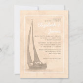 Elegante Boote Hochzeitsreisen Einladung (Vorderseite)