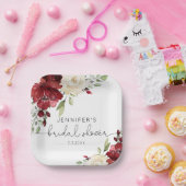 Elegante Bordeaux Hochzeit im Herbst Napkins Pappteller (Party)