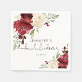 Elegante Bordeaux Hochzeit im Herbst Napkins Serviette (Vorderseite)