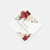 Elegante Bordeaux Hochzeit im Herbst Napkins Serviette (Ecke)