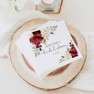 Elegante Bordeaux Hochzeit im Herbst Napkins Serviette