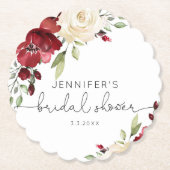 Elegante Bordeaux Hochzeit im Herbst Napkins Untersetzer (Vorderseite)