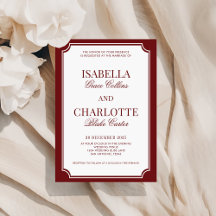 Elegante bordeaux karierte Old Money Hochzeit