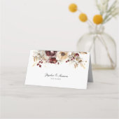 Elegante bordeauxfarbene Platzkarten (Rückseite)