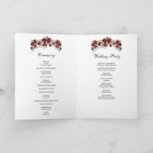 Elegante bordeauxfarbene Rose und Blumendesign Hoc Programm (Innenseite)