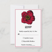 Elegante bordeauxfarbene rote Rose Romantische Blu RSVP Karte (Vorderseite)