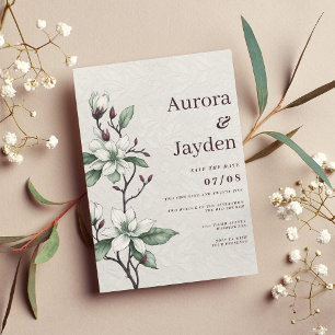 Elegante bordeauxfarbene Spitze Hochzeit mit weiße Einladung