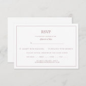 Elegante Border Rose Gold Wedding RSVP Begleitkarte (Vorne/Hinten)