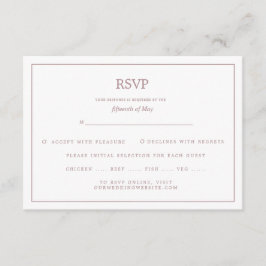 Elegante Border Rose Gold Wedding RSVP Begleitkarte